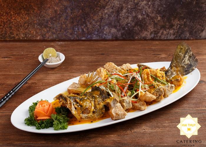 Cá chẽm file sốt cam