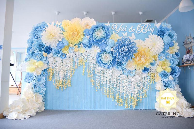 Những tông màu trang trí cho background cho tiệc cưới tại gia tuyệt đẹp